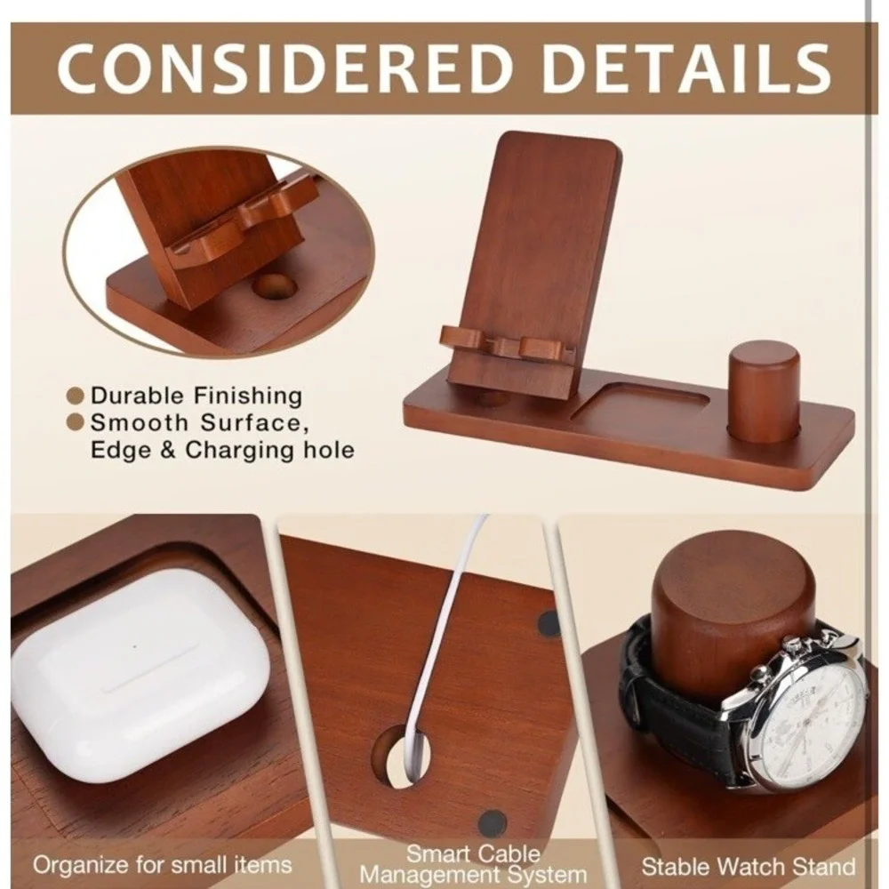 Wooden Phone Docking Station NIB